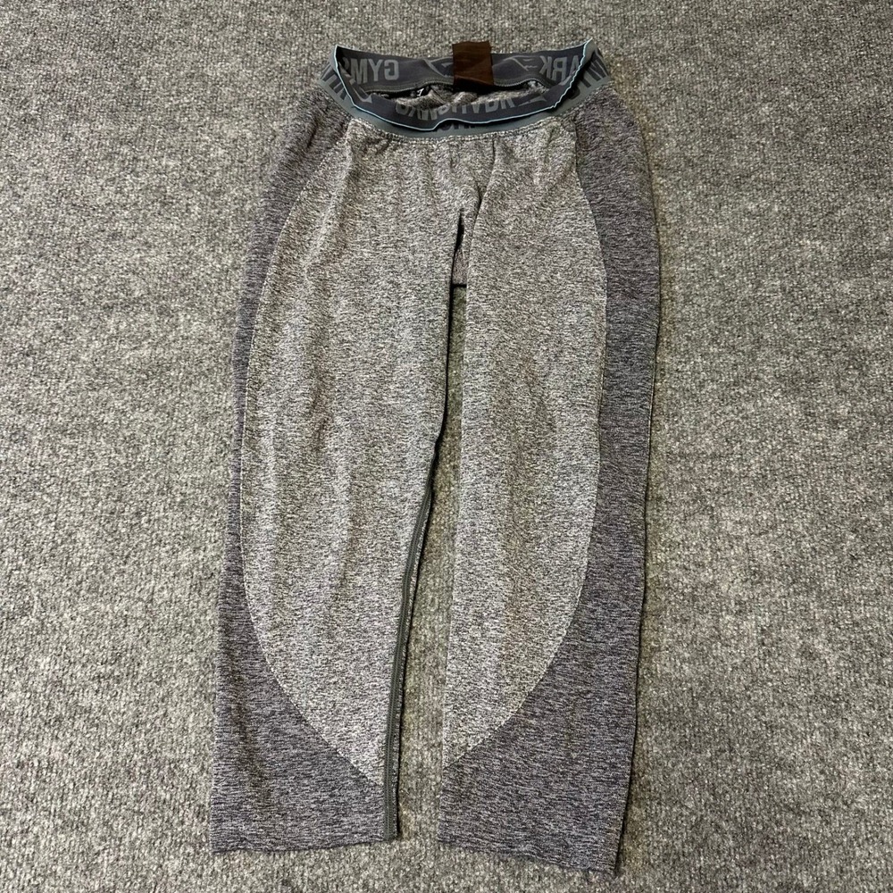 Gymshark Leggings Womens Size S Grey Marl Seamless Athletic Workout Capri Logo
